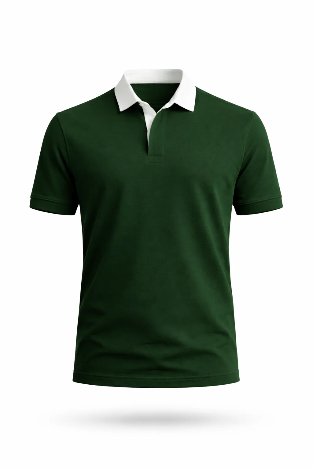 Green - Two Tone Johnny Collar Polo - Image 3